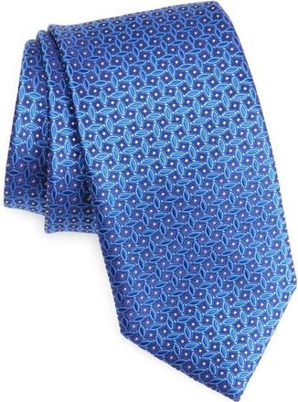 Eton Blue Geometric Jacquard Silk Tie in Navy at Nordstrom