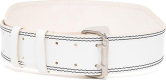 Gianfranco Ferre 1990s stitched buckled belt - women - Calf Leather - 100 - White