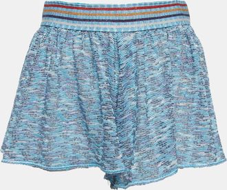 Missoni Mare Blue Lurex Knit Sheer Shorts