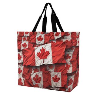 Generic Canadian Flag Handbag Waterproof Women Handbag Portable Grocery Bags For Work Travel Casual