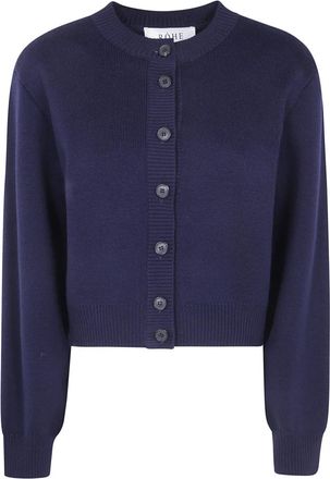 R&oacute;he Statement Shoulder Cardigan - Dames - Vesten - Blauw - M - Wol - Truien & Vesten
