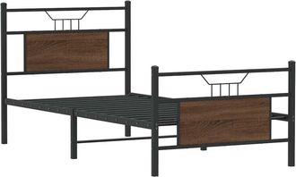 vidaXL Estructura de cama sin colchón madera marrón roble 90x190 cm Vidaxl