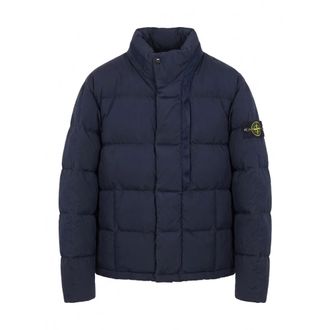 Stone Island Chaqueta de Plum&oacute;n de Algod&oacute;n y Nailon - Jackets - Hombre - Azul - 2XL