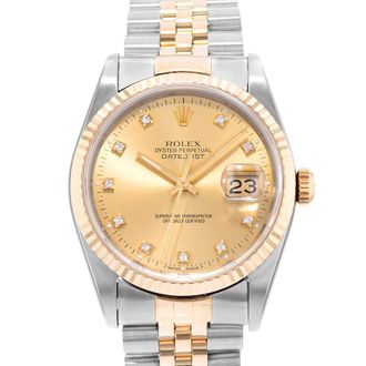 Rolex Pre-owned Rolex Datejust 36 Automatic Chronometer Champagne Dial Mens Watch 16233 CSJ
