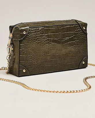 Maeve Embossed Croc Trunk Purse