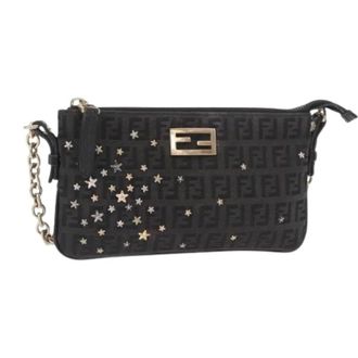 Fendi Pre-owned Cross Body Bags, female, Black, Size: ONE SIZE Pre-owned Vintage Zucchino Shoulder Bag