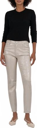 Kut from the Kloth Charlize High Rise Cigarette Leg Jean In Cream/silver