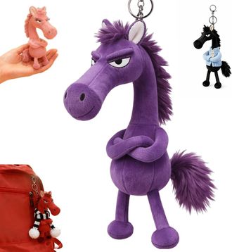 Generic 2026 Year of the Horse Lucky Mascot - 12cm Soft Decorative Charm with Colour Meanings, Bag Accessory, Standard Scarf Sweater (Purple)