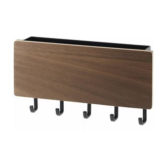 Yamazaki Tableware Rin Llavero Mural Madera Oscura Dise&ntilde;o Moderno