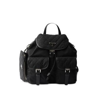 Prada Medium Quilted Re-Nylon Backpack With Saffiano Leather Trim