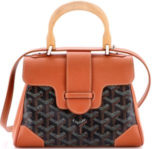 Goyard Saigon Top Handle Bag Coated Canvas with Leather Mini