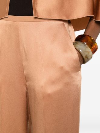 Forte_Forte Satin Wide-Leg Trousers - Copper Brown