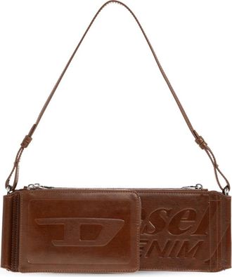 Diesel Flag-D Schoudertas - unisex - Schoudertassen - Bruin - ONE Size - Leer - Tassen