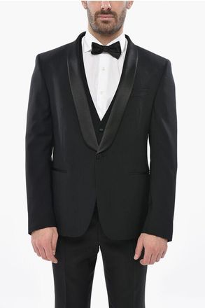 Corneliani CODE Blazer and Waistcoat Set with Satin Shawl Lapel size 52