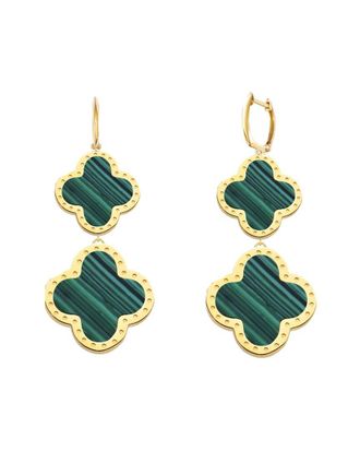 Liv Oliver 18K 16.75 Ct. Tw. Malachite Double Drop Earrings