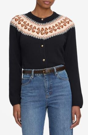 Frame Denim The Fair Isle Cashmere Cardigan in Navy at Nordstrom Rack, Size Medium