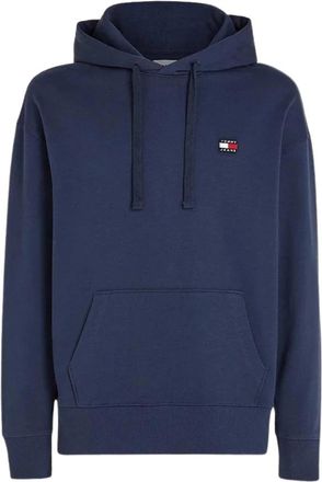 Tommy Jeans Blauwe Katoenen Hoodie met Relaxte Pasvorm - Heren - Hoodies - Blauw - M - Katoen - Hoodies & sweatvesten