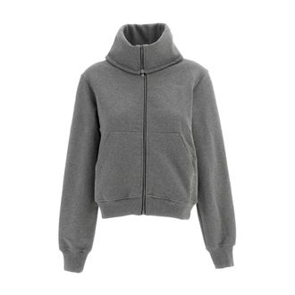 7 For All Mankind Sudadera con cremallera y cuello alto - Sweatshirts & Hoodies - Mujer - Gris - XS