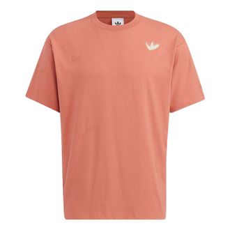 adidas originals Logo Printing Solid Color Round Neck Short Sleeve Unisex Orange T-Shirt HS1917