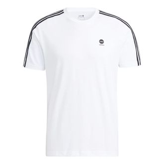 adidas Mens adidas neo Contrasting Colors Stripe Athleisure Casual Sports Short Sleeve White T-Shirt HD4665