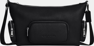 Coach Mens Finn Crossbody Bag With Pockets - Black Leather - One Size