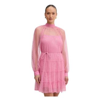 Twinset Miniabito a balze in point desprit - - Dresses - Donna - Rosa - M