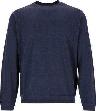 Emporio Armani Jersey de cuello redondo de lana virgen - Knitwear - Hombre - Azul - 2XL