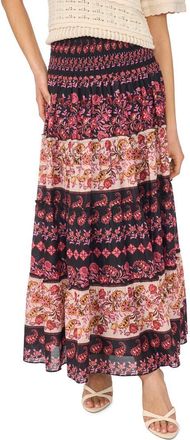 CeCe by Cynthia Steffe Tiered Maxi Skirt in Rich Black at Nordstrom, Size Xx-Large