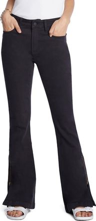 Wash Lab Denim Zip Hem Classic Flare Leg Jeans in Vintage Black at Nordstrom, Size 25