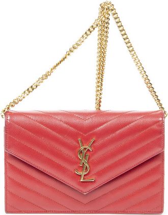 Saint Laurent Pre-owned Womens Envelope Wallet On Chain Shoulder bag - Red - One Size