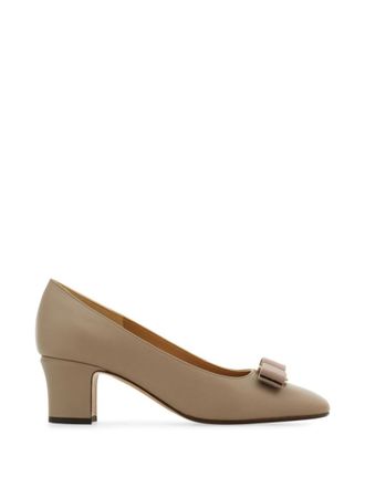 Ferragamo Beige Slip On Pumps