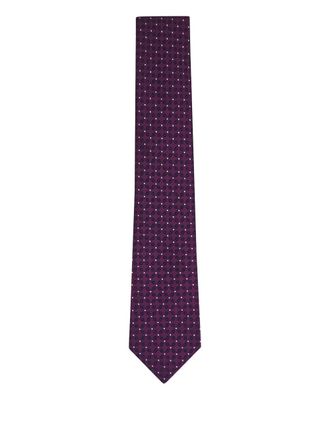 Brunello Cucinelli geometric-print silk tie - men - Silk - One Size - Purple