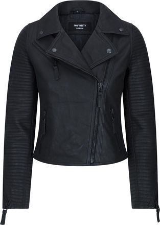 TruClothing Cross Zip Biker Leather Jacket Matt