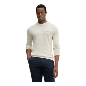 Aeronautica Trui met ronde hals - Heren - Truien - Beige - Maat: 2XL Linnen