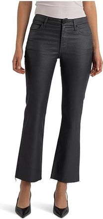 Kut from the Kloth Kelsey High-Rise Ankle Flare With Raw Hem Womens Jeans Silver Bell : 00 26.5, Denim/Lycra/Modal