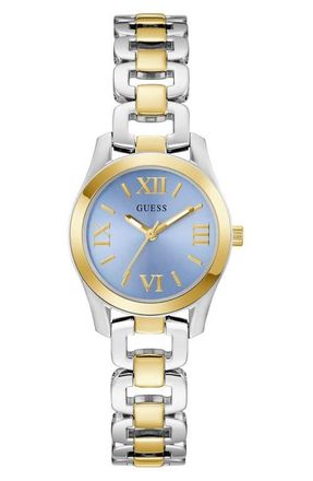 Guess Veda Two-Tone Bracelet Watch, 28mm in Ice Blue at Nordstrom