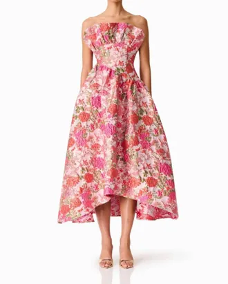 Elliatt Floralie Strapless Gown In Pink Floral