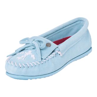 Minnetonka Thunderbird Animikii Womens Slip On, Aqua Mist, 7.5