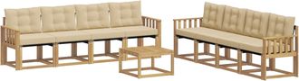 vidaXL Conjunto De Sof&aacute;s De Exterior 9 Uds. Y Beige Vidaxl