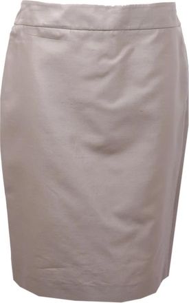 Armani Zijde/Katoen Grijze Rok Collectie - Dames - Korte rokken - Grijs - XL - Katoen - Rokken