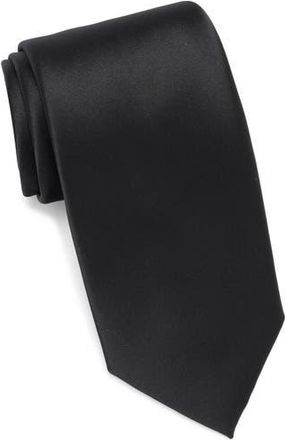 Nordstrom Rack Solid Satin Tie in Black at Nordstrom Rack