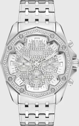 Diesel Stinger pav&eacute; stainless steel watch - Timeframes - Man - Silver