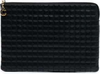 Celine Pre-owned Wallets, female, Black, Size: ONE SIZE Pre-owned Vintage Quilted Leather Clutch Bag