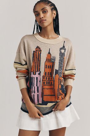 Maeve City Life Skyline Long-Sleeve Pullover