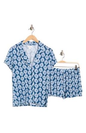 Nordstrom Rack Tranquility Shortie Pajamas in Blue A- White Fanning at Nordstrom Rack, Size X-Small