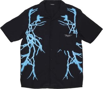 Phobia Archive Lateral Lightning Shirt - Heren - Korte mouwen Overhemden - Zwart - XL - Overhemden