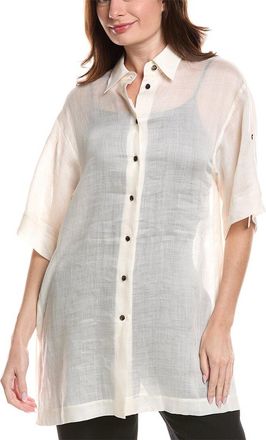 Lafayette 148 New York Tab Sleeve Side Slit Shirt