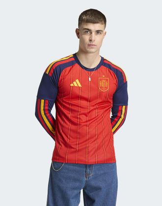 adidas Spain 26 Home - Maglia a maniche lunghe rosso acceso