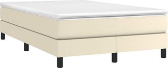 vidaXL Cama Box Spring Con Colch&oacute;n Cuero Sint&eacute;tico Crema 120x200 Cm Vidaxl