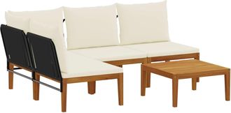 vidaXL 5 Uds. Madera De Acacia S&oacute;lida Y Cuerda Natural Vidaxl